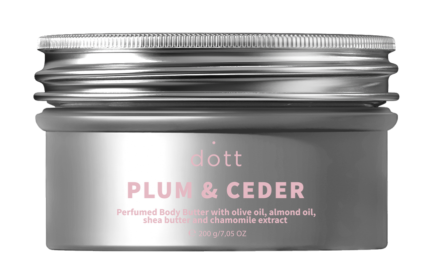 Perfumed Body Butter with olive oil, almond oil, shea butter and chamomile extract | PLUM & CEDAR