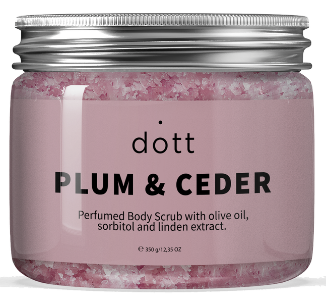 Perfumed Body Scrub with olive oil, sorbitol and linden extract | PLUM & CEDAR